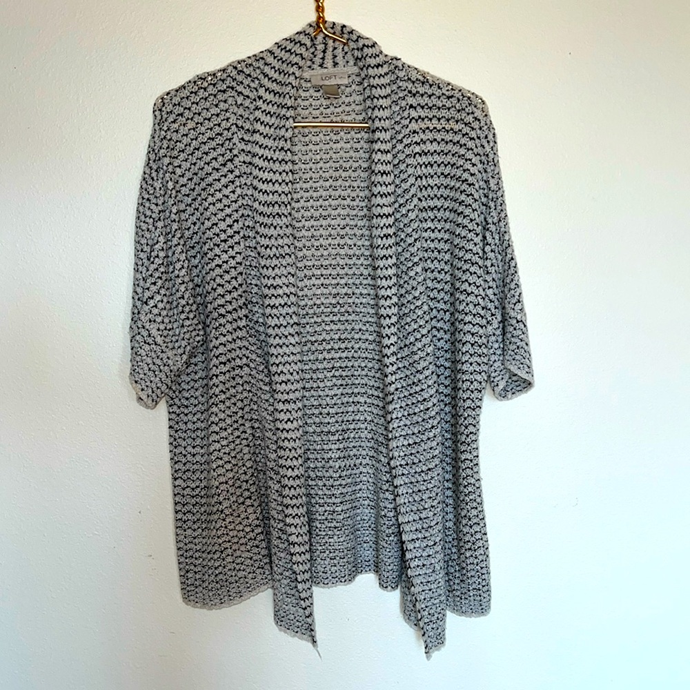 Ann Taylor Loft Short Sleeve Woven Cardigan